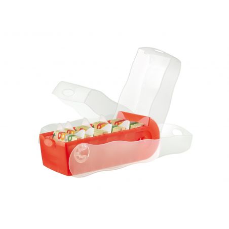Karteibox Croco A7, transluzent rot
