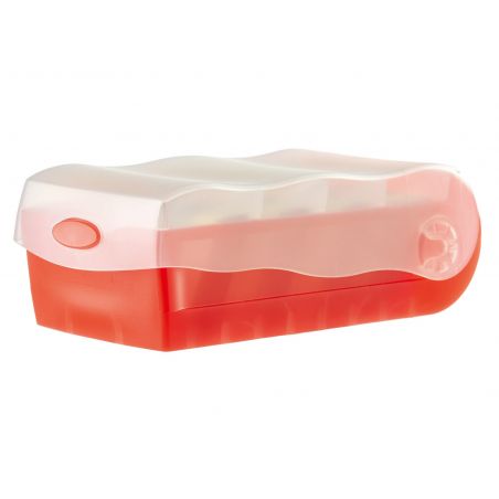Karteibox Croco A7, transluzent rot