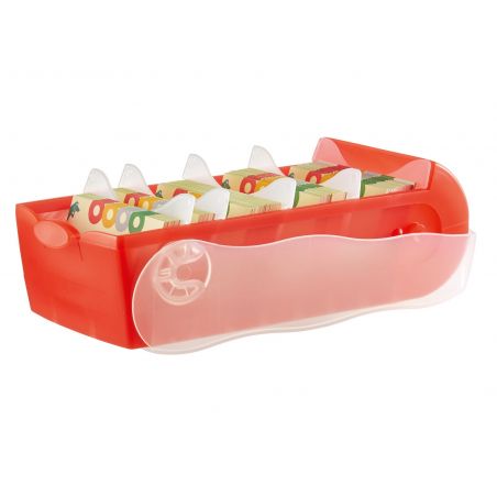 Karteibox Croco A7, transluzent rot