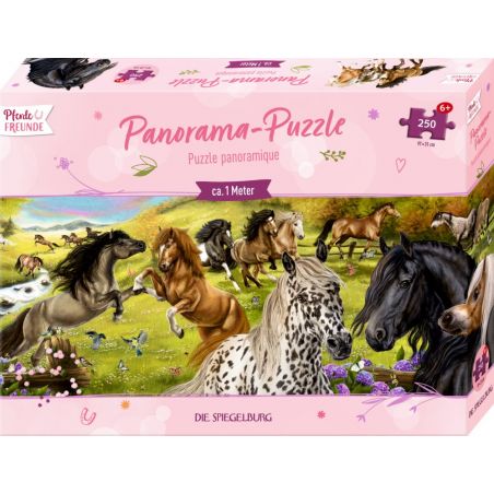 Panorama-Puzzle - Pferdefreunde (250 Teile)