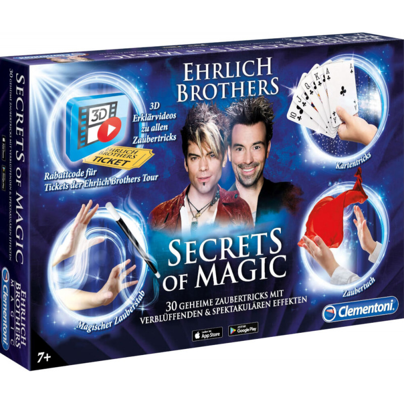 Ehrlich Brothers: Secrets of Magic Zauberkasten mit zwei Männern, Karten, Ringen und weiteren Zauberutensilien. Ehrlich Brothers: Secrets of Magic Zauberkasten mit zwei Männern, Karten, Ringen und weiteren Zauberutensilien.