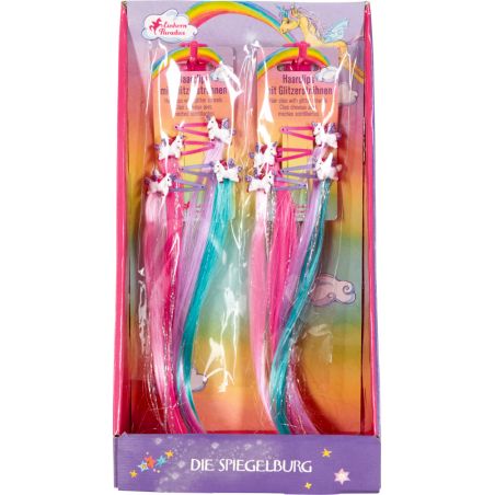 Haarclips mit Glitzersträhnen - Einhorn-Paradies