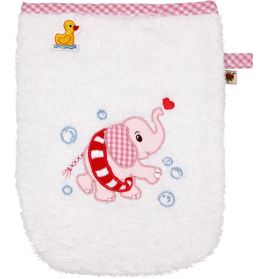 Waschhandschuh Elefant, rosa Baby Glück