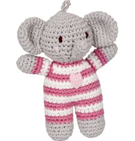 Häkel-Rassel Elefant, rosa - Baby Glück