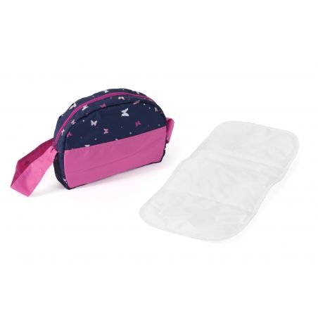 Wickeltasch butterfly navy pink