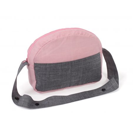 Wickeltasche melange grau rosa