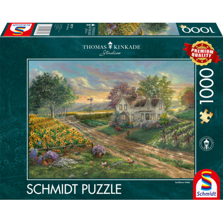 Puzzle Thomas Kinkade Sonnenblumenfelder 1000Teile