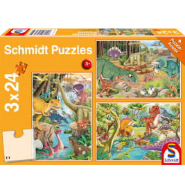 Puzzle Spaß mit den Dinosauriern 3x24Teile