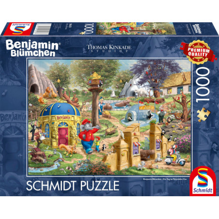 Puzzle KIDDINX Benjamin Blümchen, Ein Tag im Neustädter Zoo 1000Teile