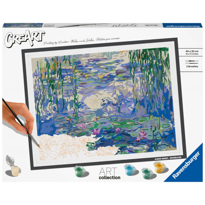 Ravensburger CreArt - Malen nach Zahlen 23651 – ART Collection: Waterlilies (Monet) – ab 14 Jahren