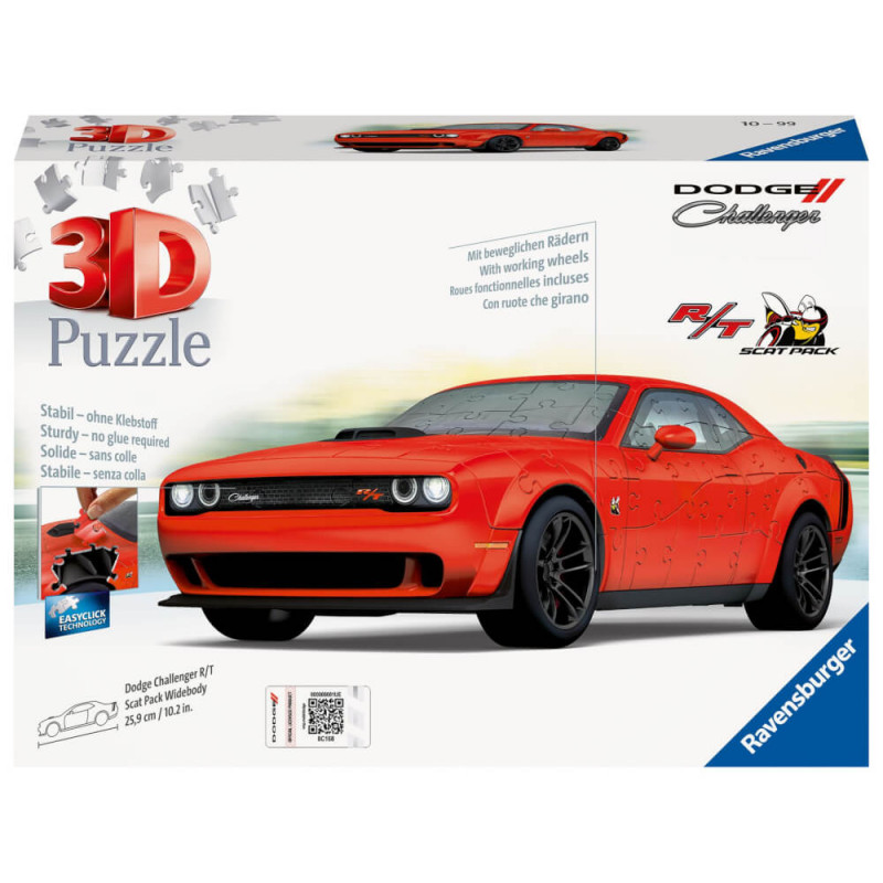 Ravensburger 3D Puzzle 11284 - Dodge Challenger R/T Scat Pack Widebody - Die Ikone unter den Muscle