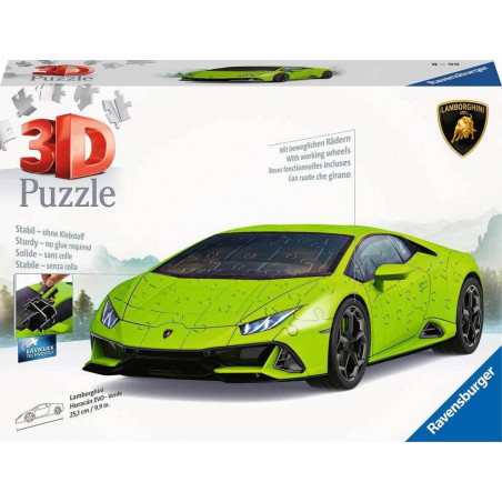 Ravensburger 3D Puzzle 11559 Lamborghini Huracán EVO - Verde - 108 Teile - Das berühmte Fahrzeug als