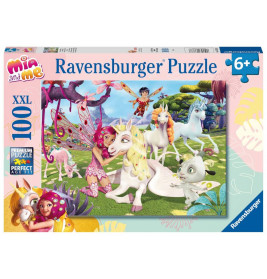Ravensburger Puzzle 13388, 100 XXL Teile: Mia and Me mit Feen und Einhörnern in einer Fantasieszene für Kinder.