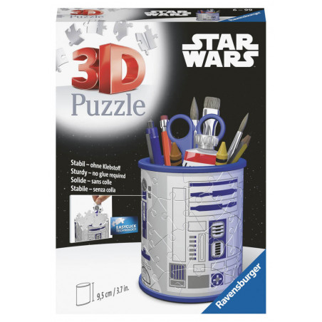 Ravensburger 3D Puzzle 11554- Utensilo Star Wars R2D2 - 54 Teile - Stiftehalter für Star Wars Fans a