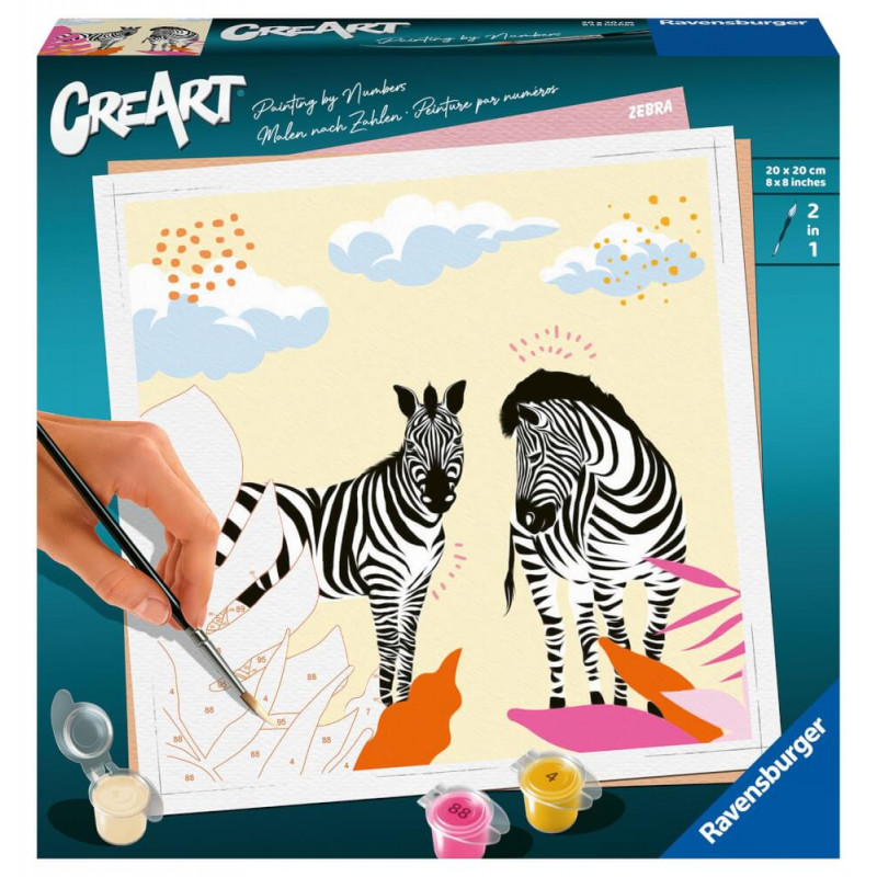 Ravensburger CreArt - Malen nach Zahlen 23666 - Zebra - ab 12 Jahren