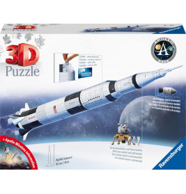 Ravensburger 3D Puzzle 11545 - Apollo Saturn V Rakete - 440 Puzzleteile - Für alle Weltraum Fans ab