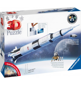 Ravensburger 3D Puzzle 11545 - Apollo Saturn V Rakete - 440 Puzzleteile - Für alle Weltraum Fans ab