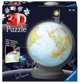 Ravensburger 3D Puzzle 11549 - Globus mit Licht - 540 Teile - Beleuchteter Globus für Erwachsene und
