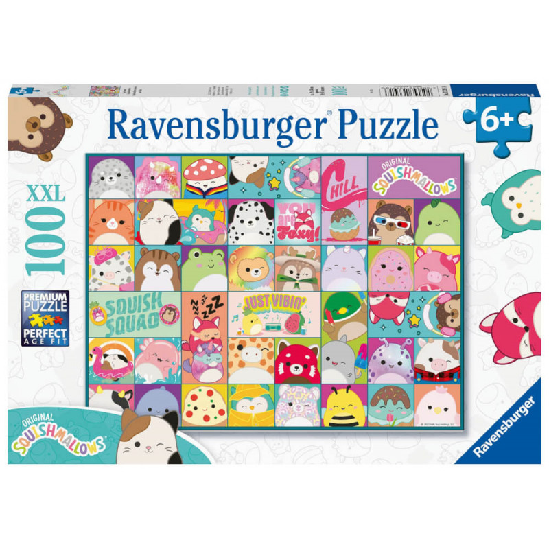 Ravensburger Kinderpuzzle 13391 - Viele bunte Squishmallows - 100 Teile Squishmallows Puzzle für Kin