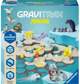 Ravensburger GraviTrax Junior Starter-Set L Ice - Erweiterbare Kugelbahn für Kinder, Murmelbahn aus