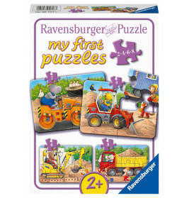 Ravensburger Kinderpuzzle - 05717 Tiere auf der Baustelle - 2,4,6,8 Teile my first puzzle für Kinder