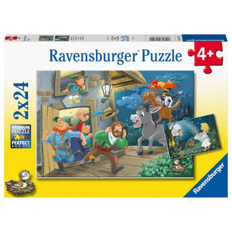 Ravensburger Kinderpuzzle - 05719 Märchenstunde - 2x24 Teile Puzzle für Kinder ab 4 Jahren