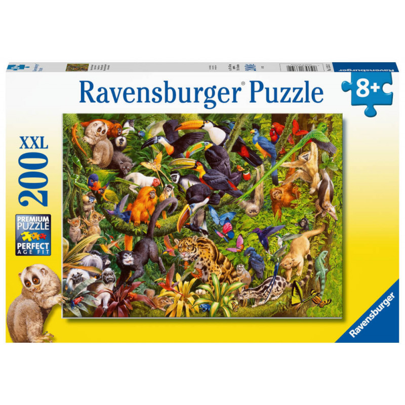 Ravensburger Kinderpuzzle - 13351 Bunter Dschungel - 200 Teile Puzzle für Kinder ab 8 Jahren