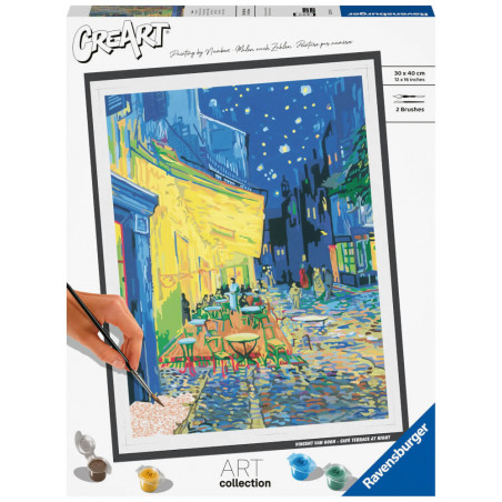 Ravensburger CreArt - Malen nach Zahlen 23519 – ART Collection: Café Terrrace (Van Gogh) – ab 14 Jah