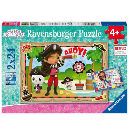 Ravensburger Kinderpuzzle 05710 - Gabby's Dollhouse - 2x24 Teile Gabby's Dollhouse Puzzle für Kinder