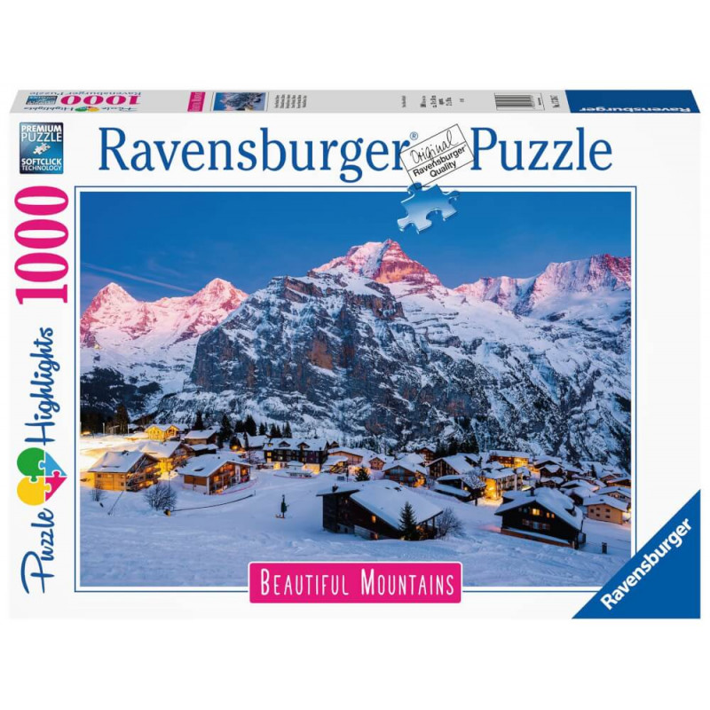 Ravensburger Puzzle 17316 - Berner Oberland, Mürren - 1000 Teile Puzzle, Beautiful Mountains Kollekt