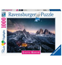 Ravensburger Puzzle 17318 - Drei Zinnen, Dolomiten - 1000 Teile Puzzle, Beautiful Mountains Kollekti