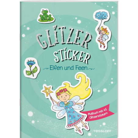 Glitzer Sticker Malbuch. Elfen und Feen