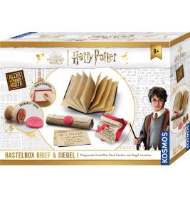 Harry Potter Bastelset für Briefe und Siegel, inkl. Buch, Wachssiegel und Werkzeugen auf der Verpackung abgebildet.