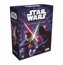 Box von Star Wars: The Deckbuilding Game mit Luke Skywalker und Darth Vader, deren Lichtschwerter sich kreuzen.