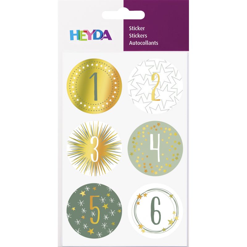 Sticker Adventzahlen Stern