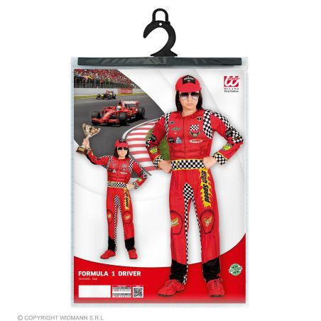 FORMEL 1 FAHRER (Overall, Mütze) (116 cm / 4-5 Years)