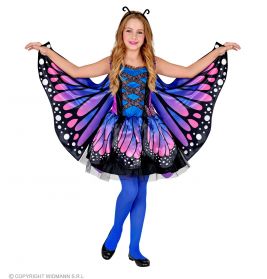 Schmetterling (Kleid mit Tutu, Flügel, Antennen) 116 cm