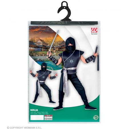 Ninja (Weste m. Rüstung Hose, Gürtel, Armsch)158 cm