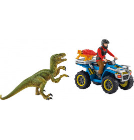 schleich® Dinosaurs 41466 Flucht auf Quad vor Velociraptor