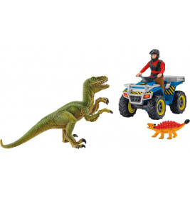 schleich® Dinosaurs 41466 Flucht auf Quad vor Velociraptor