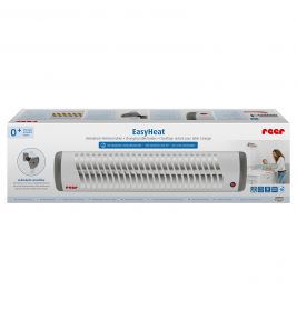 Verpackung des Reer EasyHeat Heizstrahlers mit Produktbild, Funktionen und Altersangabe ab 0 Jahren.