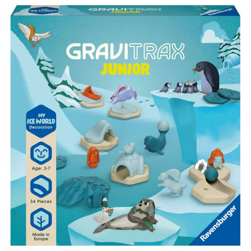 Ravensburger GraviTrax Junior Extension Ice - Erweiterbare Kugelbahn für Kinder, Murmelbahn überwieg