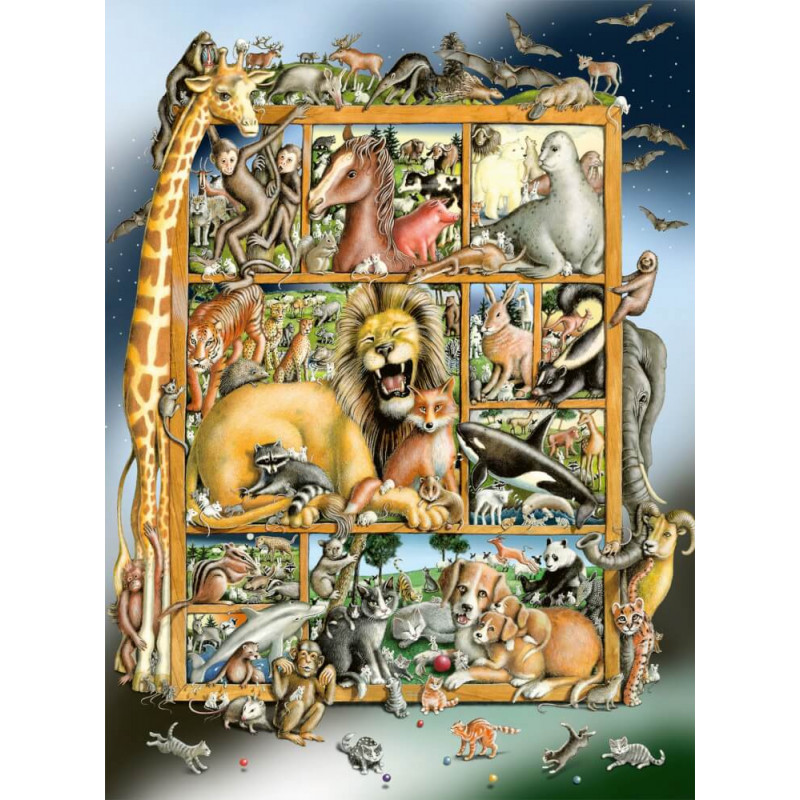 Ravensburger Kinderpuzzle - 12000862 Tiere im Regal - 100 Teile XXL Puzzle für Kinder ab 6 Jahren