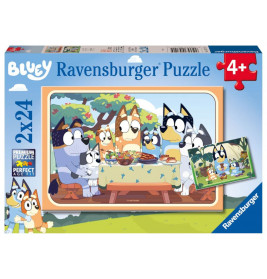 Ravensburger Kinderpuzzle 05711 - Auf geht's! -  2x24 Teile Bluey Puzzle für Kinder ab 4 Jahren