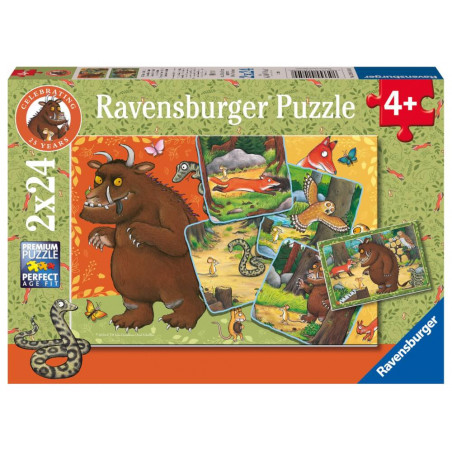 Ravensburger Kinderpuzzle 12001050 - Grüffelo im Wald -  2x24 Teile Grüffelo Puzzle für Kinder ab 4