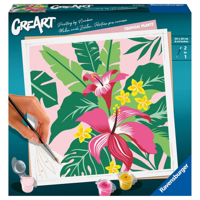 Ravensburger CreArt - Malen nach Zahlen 23728 - Tropical Plants - ab 12 Jahren