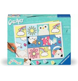 Malset mit niedlichen Squishmallows, Regenbögen, Wolken und Blumen auf der Verpackung.