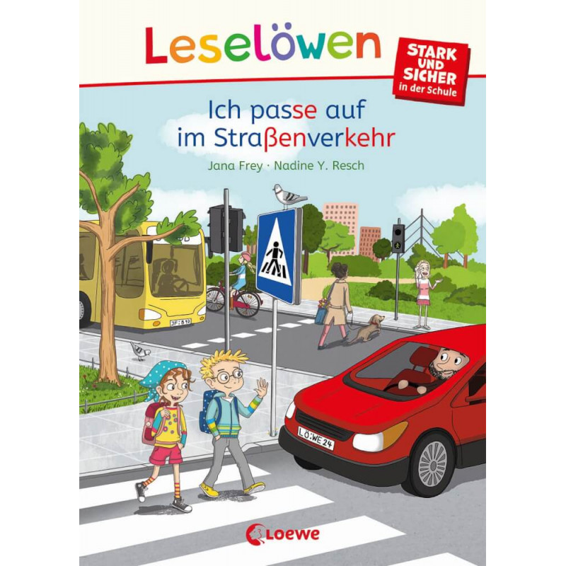 Leselöwen - stark und sicher Ich passe auf im Strassenverke