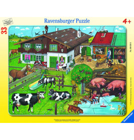 Ravensburger Kinderpuzzle - 06618 Tierfamilien - Rahmenpuzzle für Kinder ab 4 Jahren, mit 33 Teilen