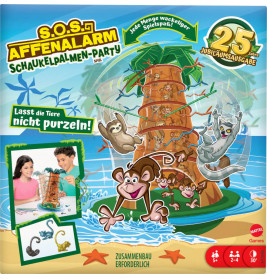Bunte Spieleschachtel mit Affen, Palme, spielenden Kindern und Hinweis auf die 25-Jahre-Jubiläumsausgabe.